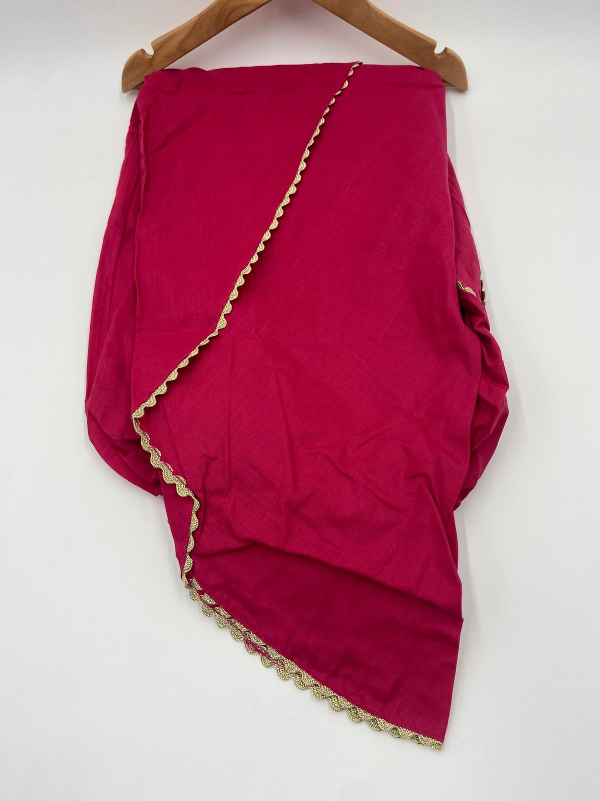 Cotton tulip trousers with gold lace border multiple colours