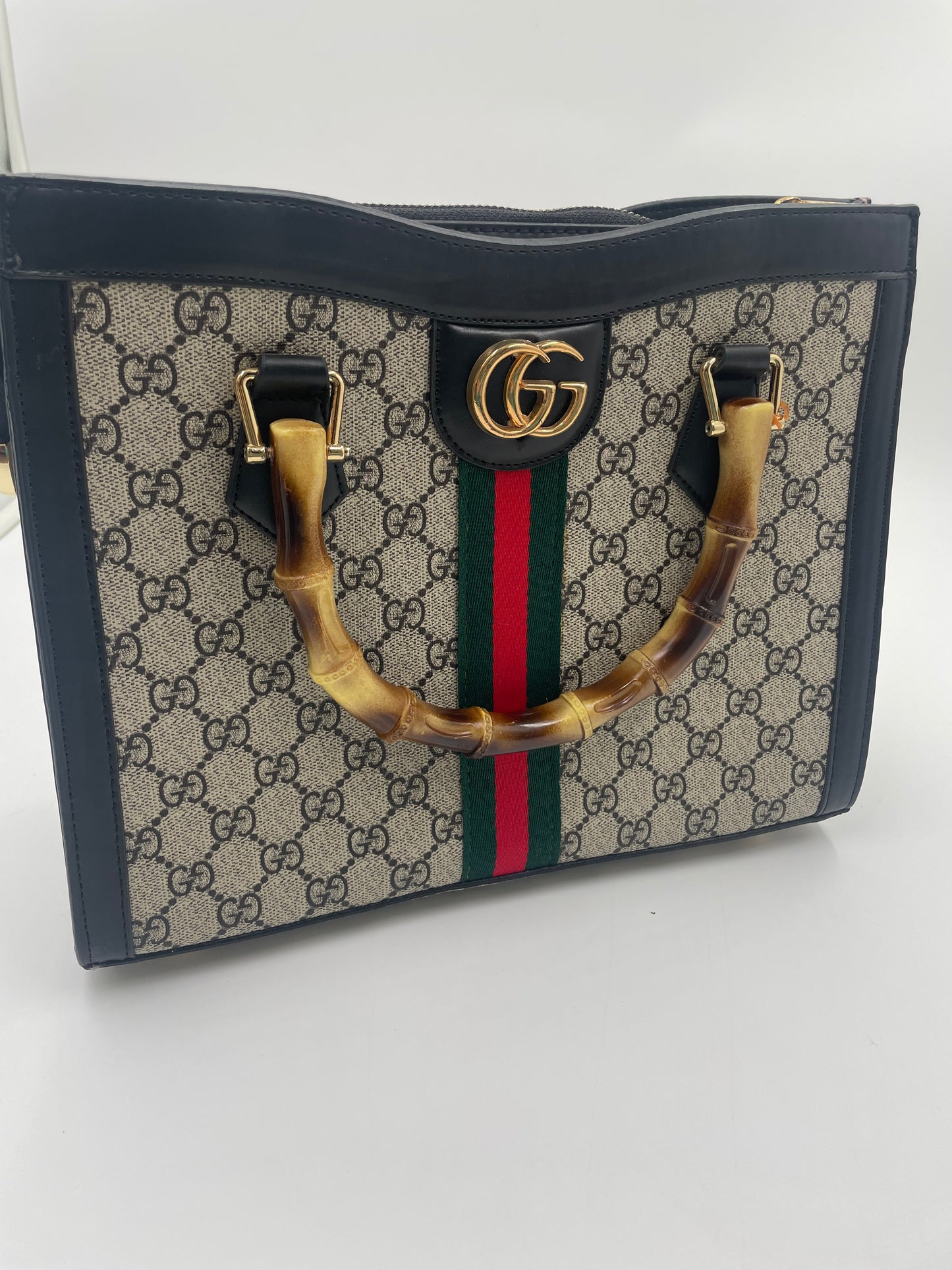 Gucci tote hand bag bamboo top handle