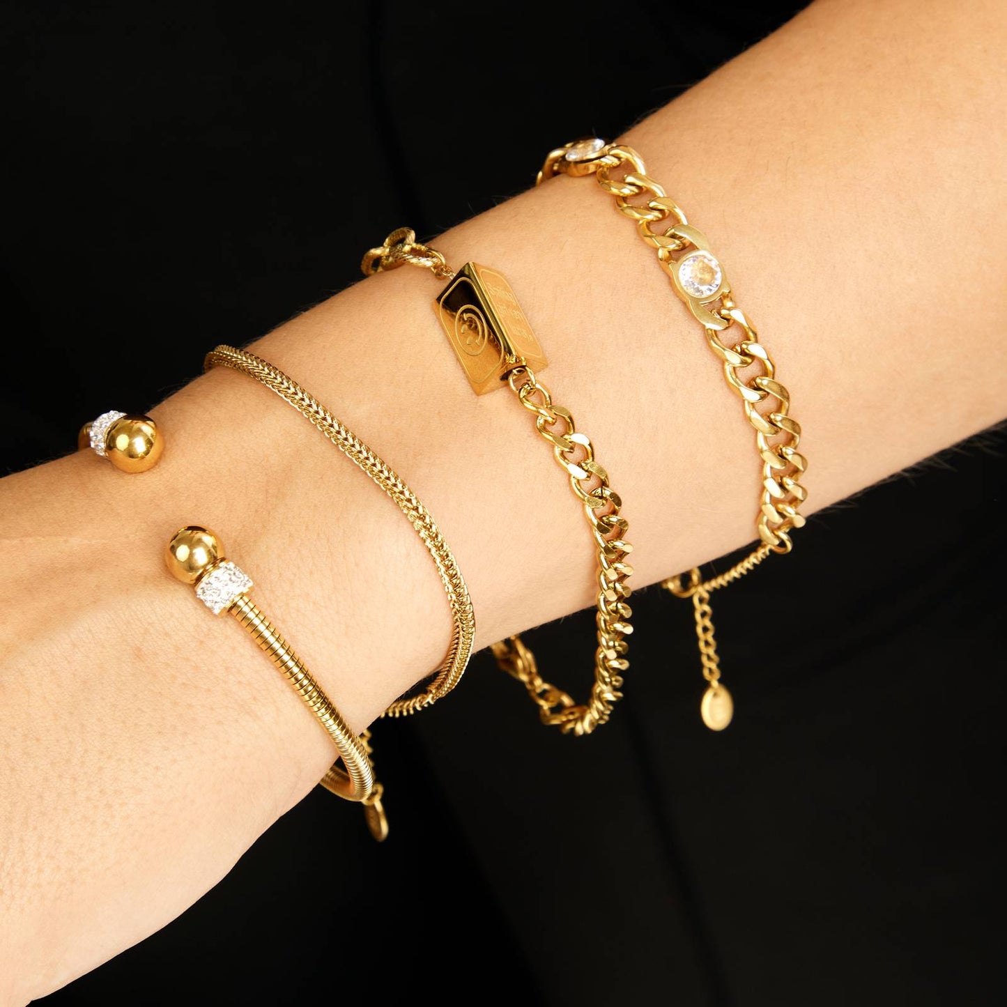18K gold plated Stainless steel bracelet, Intensity