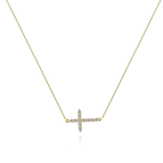 18K gold plated Stainless steel  Crosses necklace, Intensity