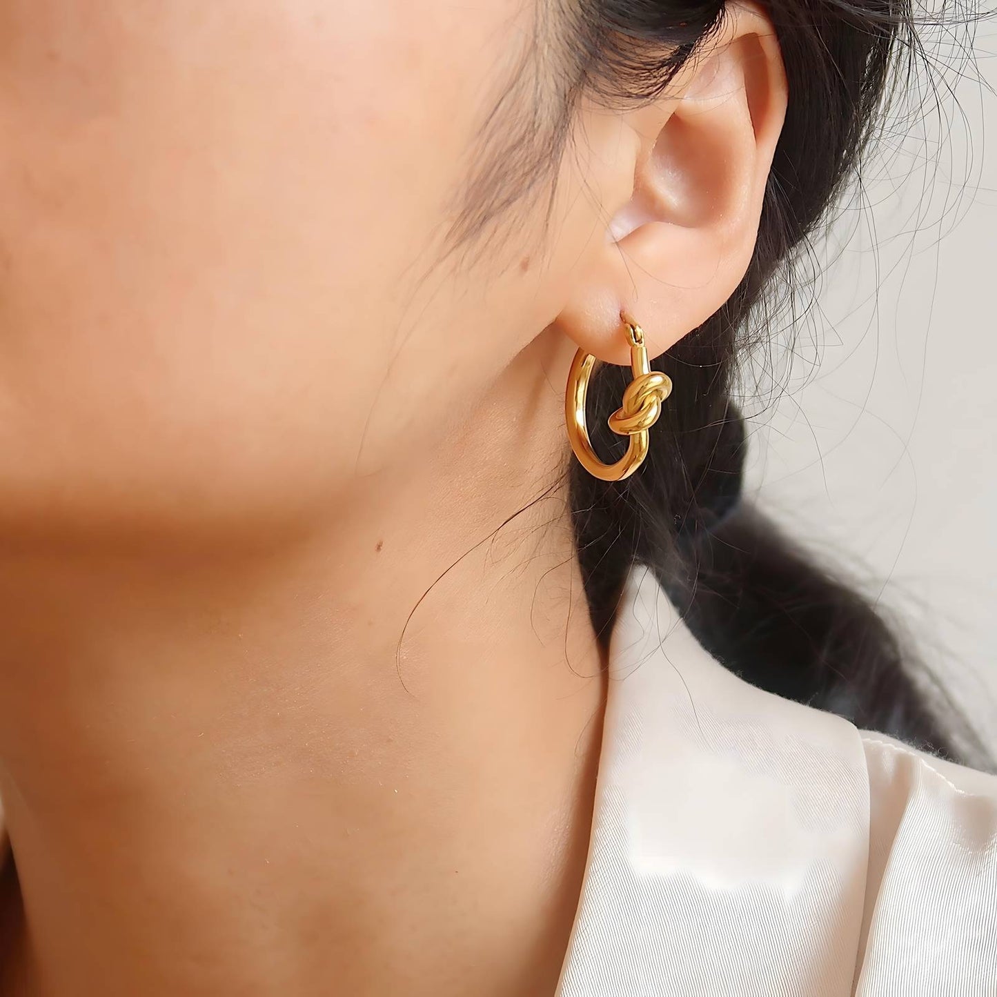 18K gold plated Stainless steel earrings, Intensity