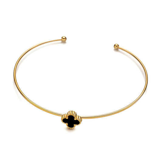 18K gold plated Stainless steel  Four-leaf clover bracelet, Intensity