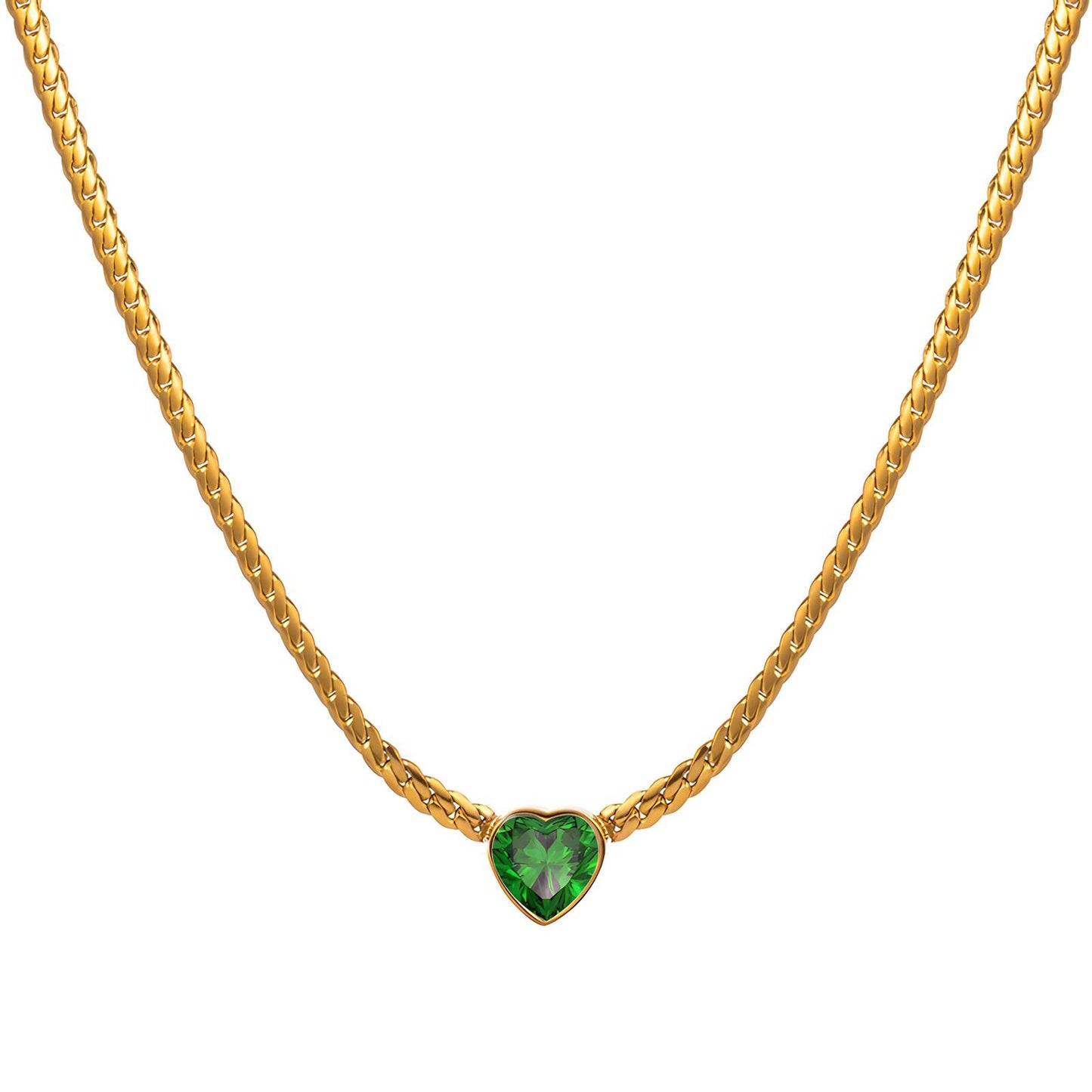 18K gold plated Stainless steel  Heart necklace, Intensity