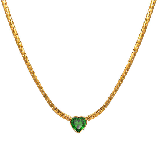 18K gold plated Stainless steel  Heart necklace, Intensity