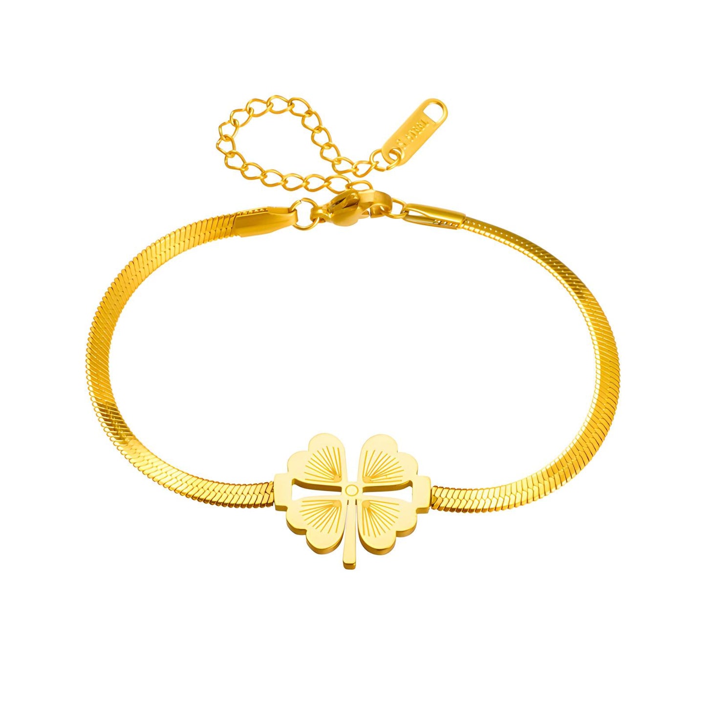 18K gold plated Stainless steel  Clover bracelet, Intensity