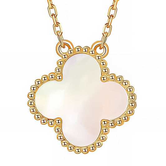 18K gold plated Stainless steel  Four-leaf clover necklace, Intensity