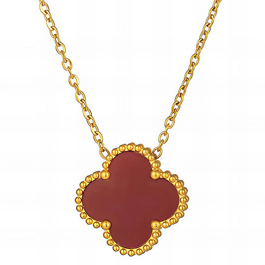 18K gold plated Stainless steel  Four-leaf clover necklace, Intensity