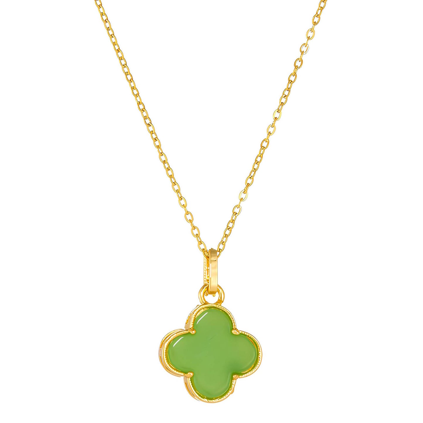18K gold plated Stainless steel  Four-leaf clover necklace, Intensity