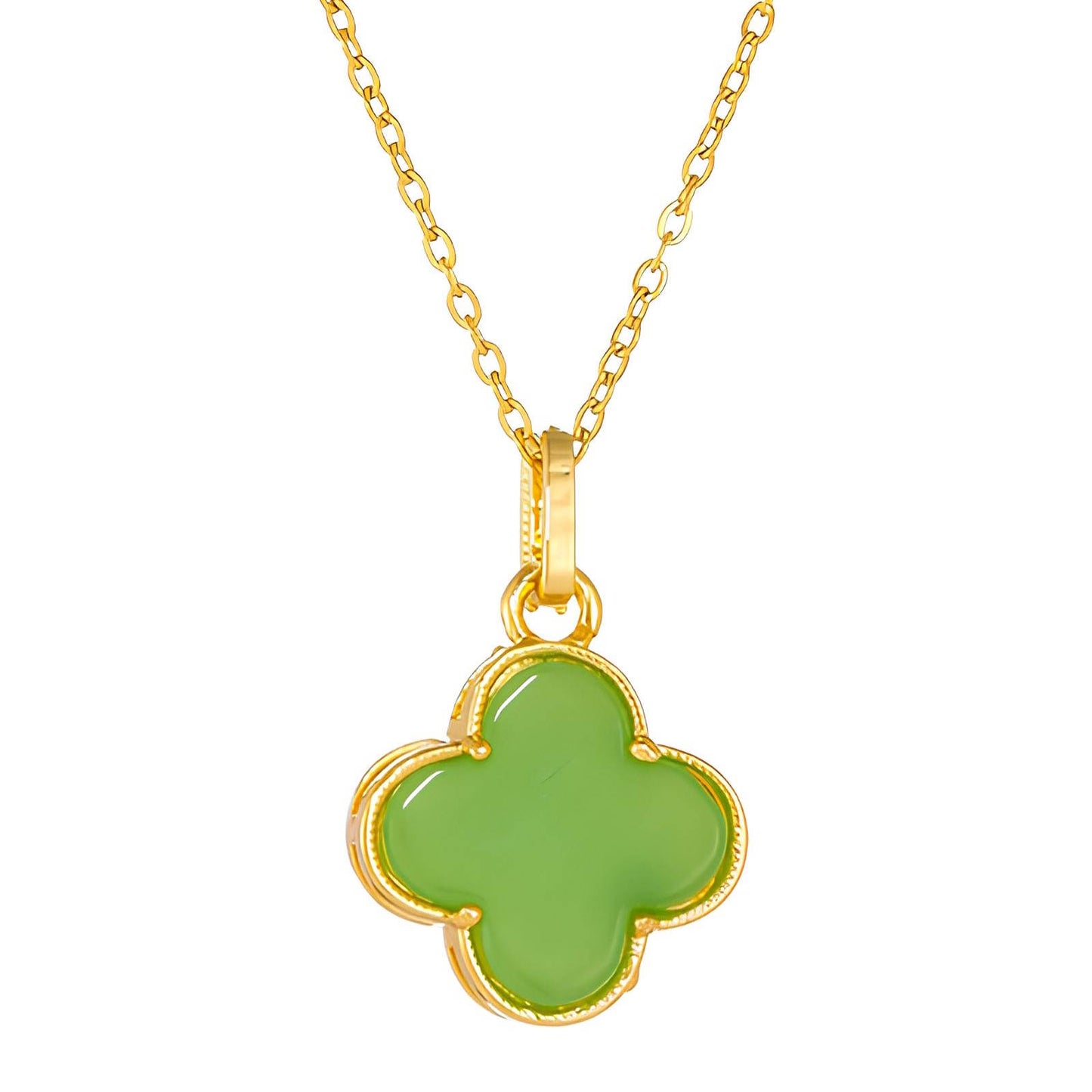 18K gold plated Stainless steel  Four-leaf clover necklace, Intensity