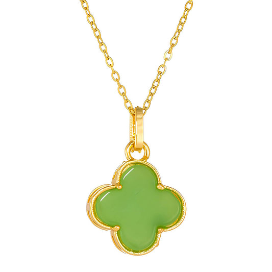 18K gold plated Stainless steel  Four-leaf clover necklace, Intensity