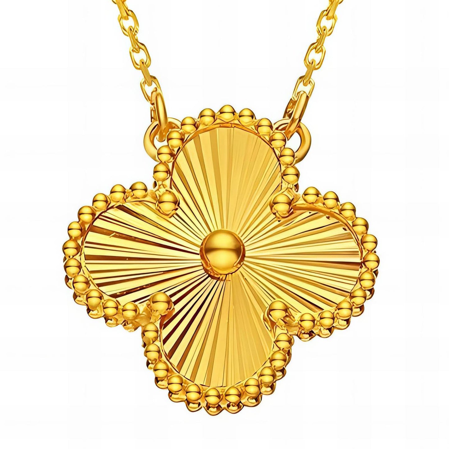 18K gold plated Stainless steel  Four-leaf clover necklace, Intensity