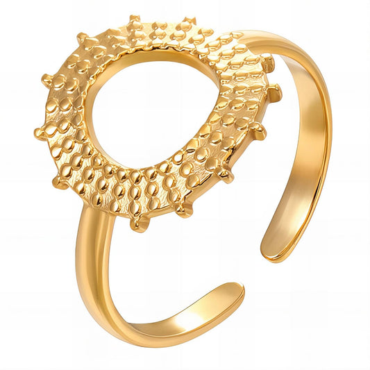 18K gold plated Stainless steel  Sun finger ring, Intensity