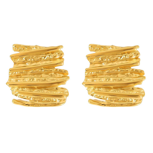 18K gold plated Stainless steel earrings, Intensity