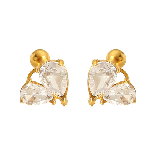 18K gold plated Stainless steel earrings, Intensity