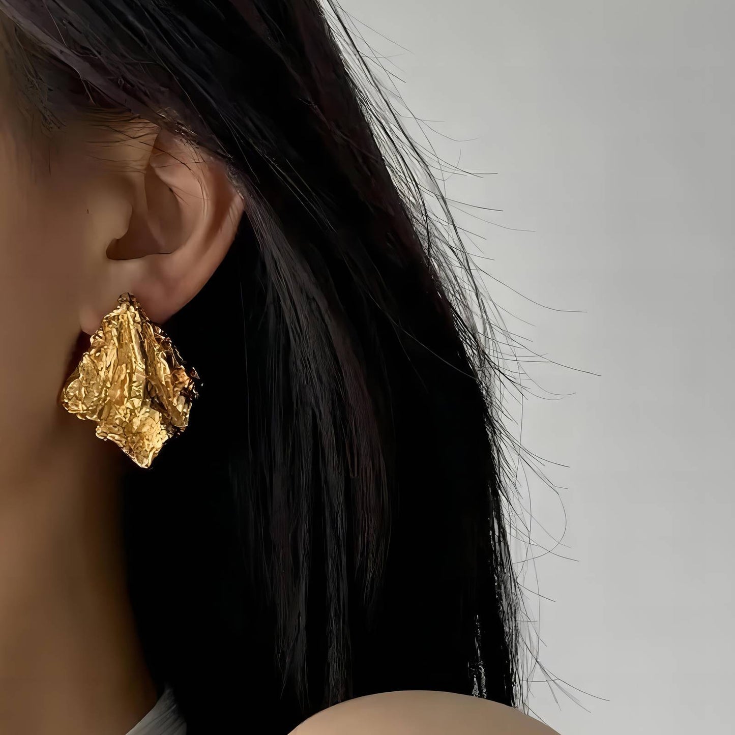 18K gold plated Stainless steel earrings, Intensity