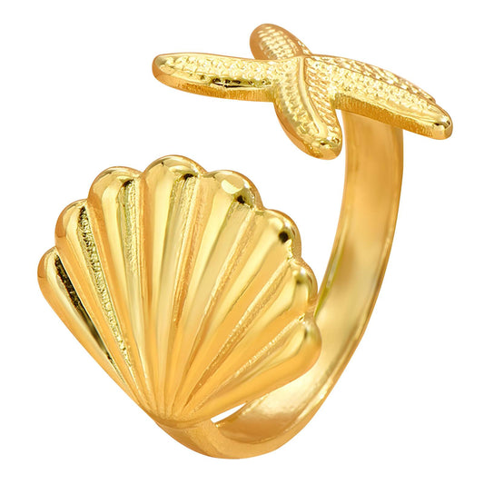 18K gold plated  Sea finger ring, Intensity