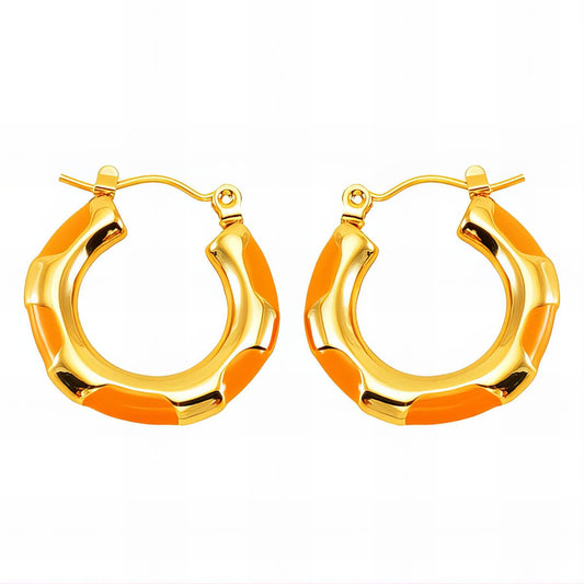 18K gold plated Stainless steel earrings, Intensity