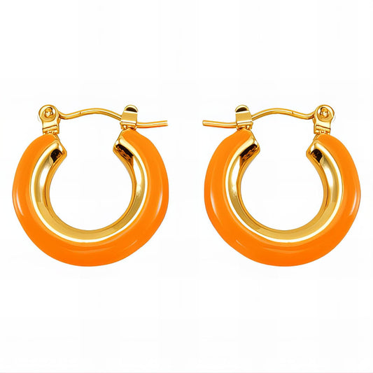 18K gold plated Stainless steel earrings, Intensity