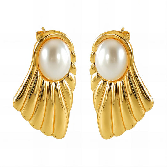 18K gold plated Stainless steel earrings, Intensity