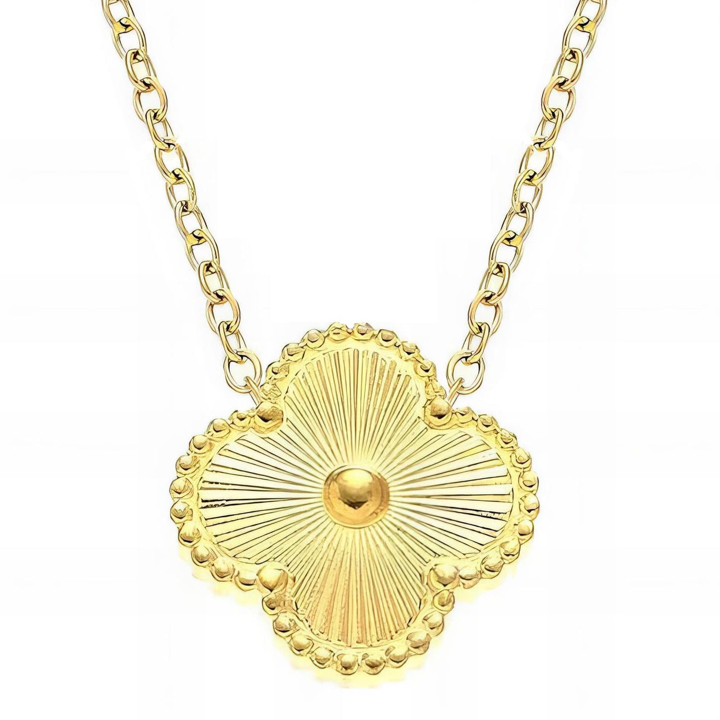 18K gold plated Stainless steel  Four-leaf clover necklace, Intensity
