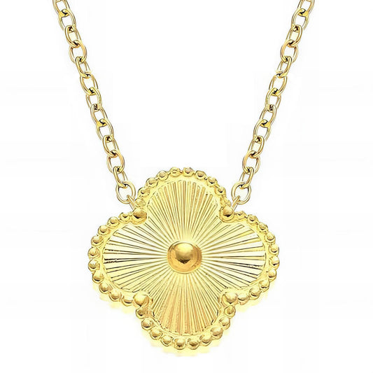 18K gold plated Stainless steel  Four-leaf clover necklace, Intensity