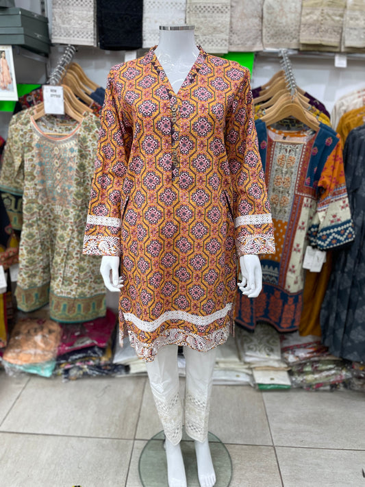 Gul Ahmed pret casual lawn cambrick kurta