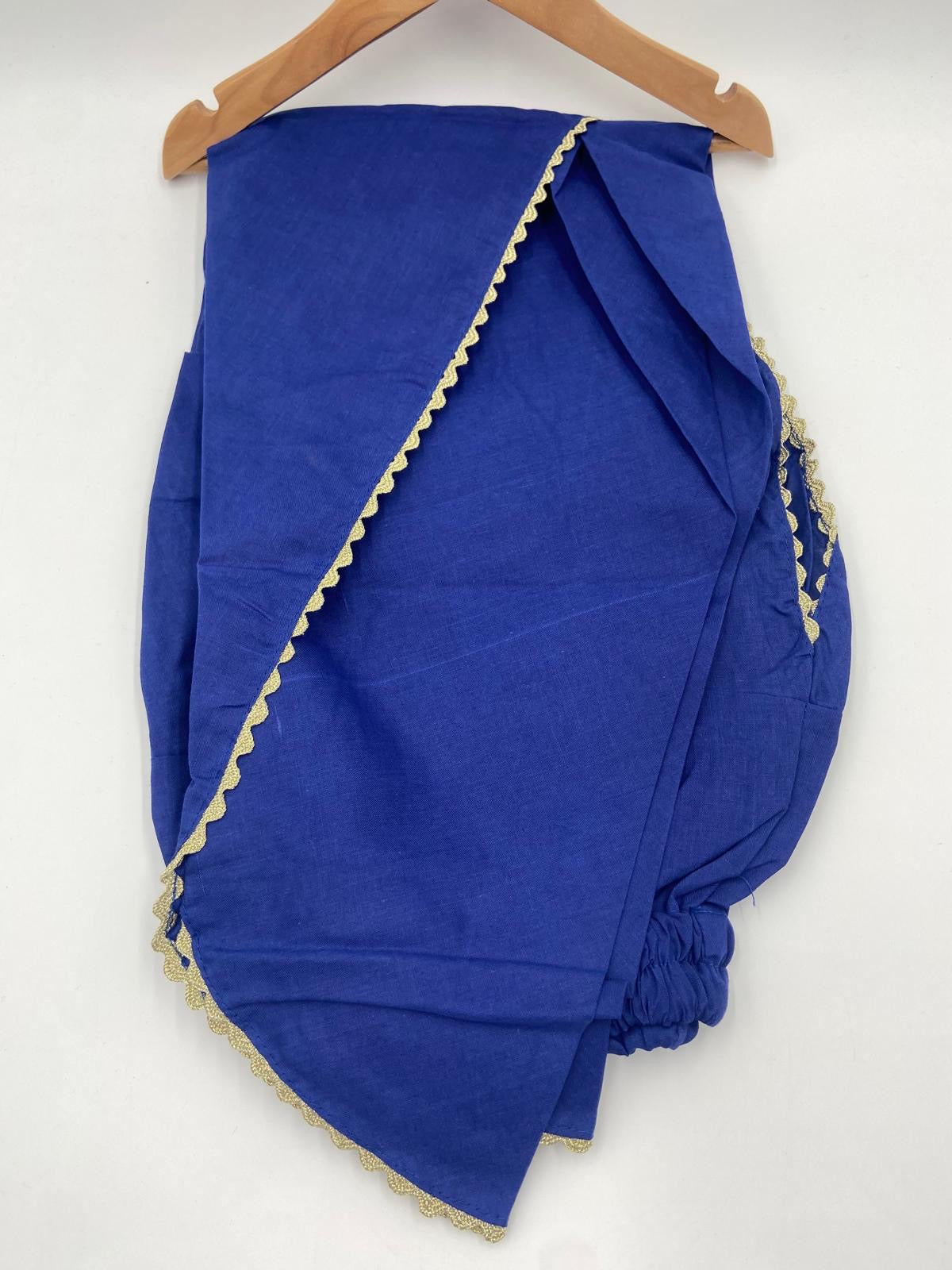 Cotton tulip trousers with gold lace border multiple colours