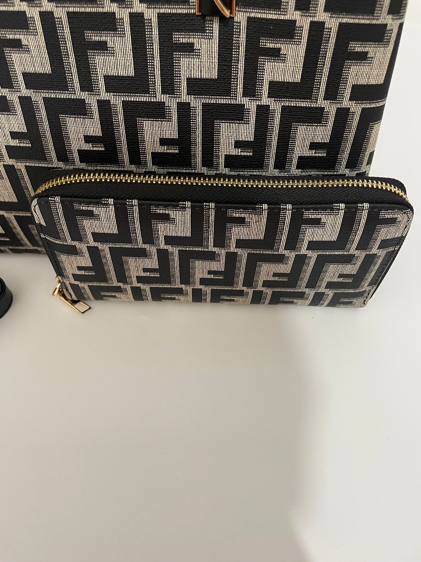 Fendi monogram purse handbag set of 2 with wallet included