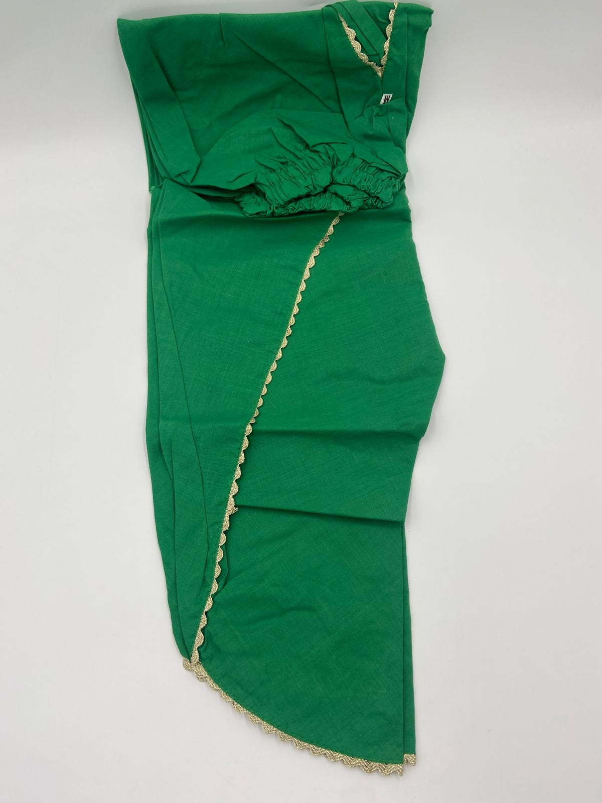 Cotton tulip trousers with gold lace border multiple colours