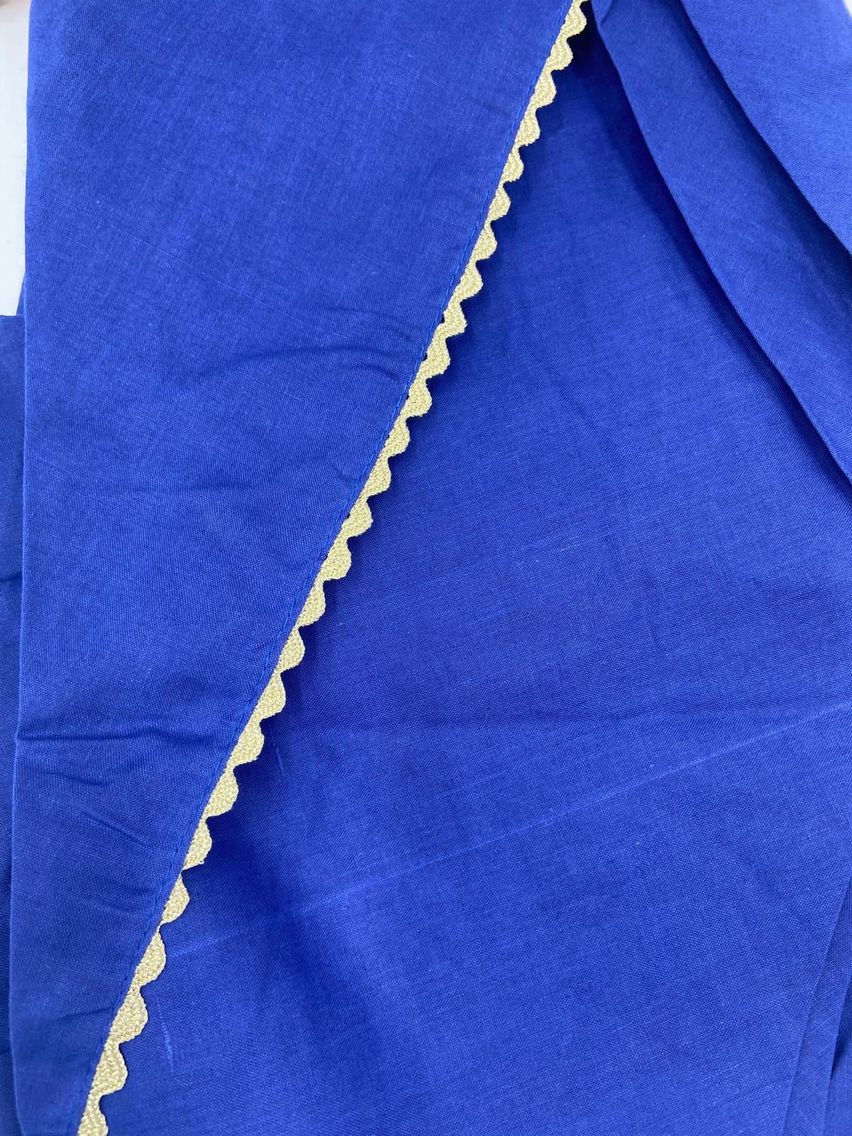 Cotton tulip trousers with gold lace border multiple colours