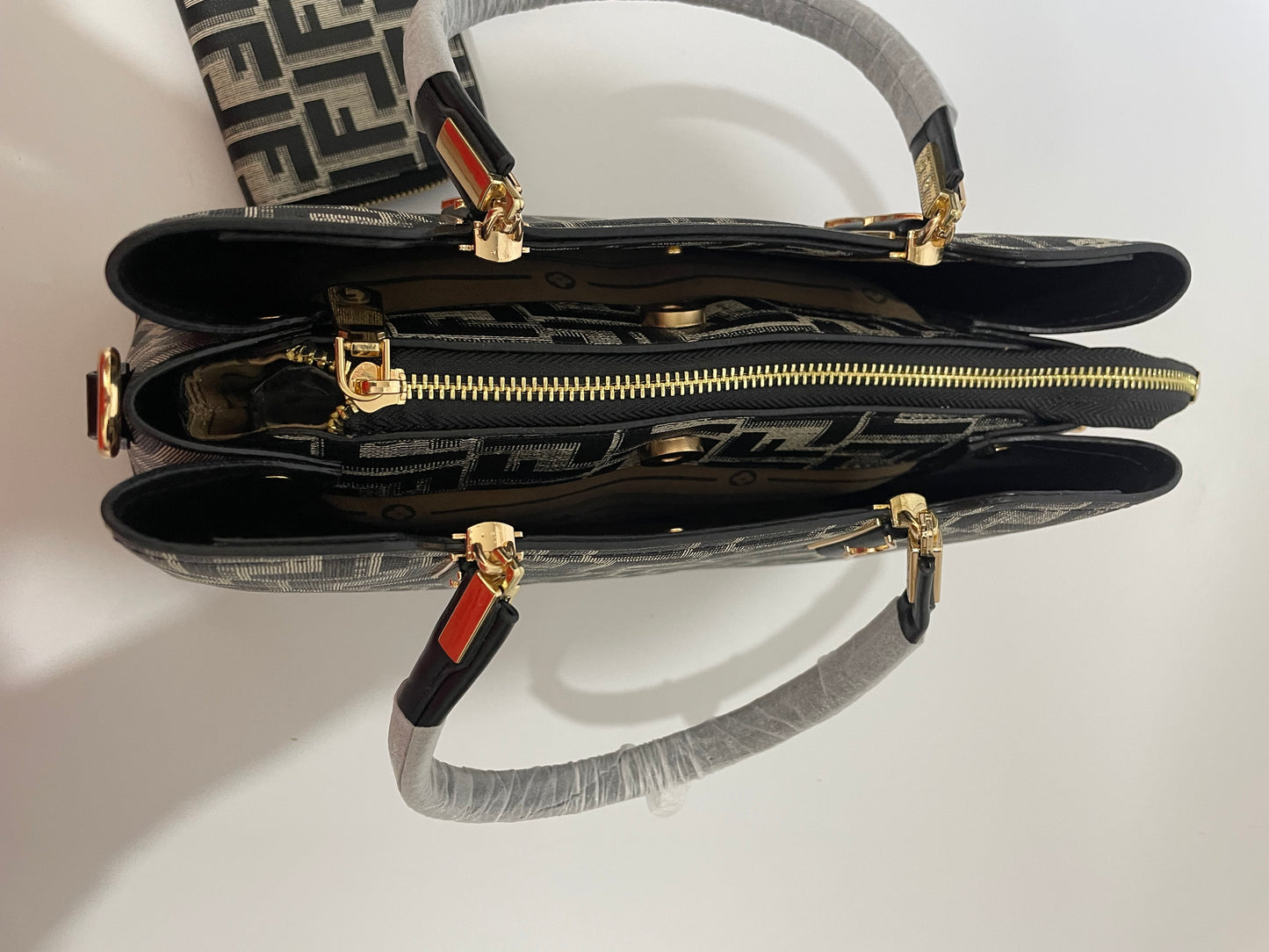 Fendi monogram purse handbag set of 2 with wallet included