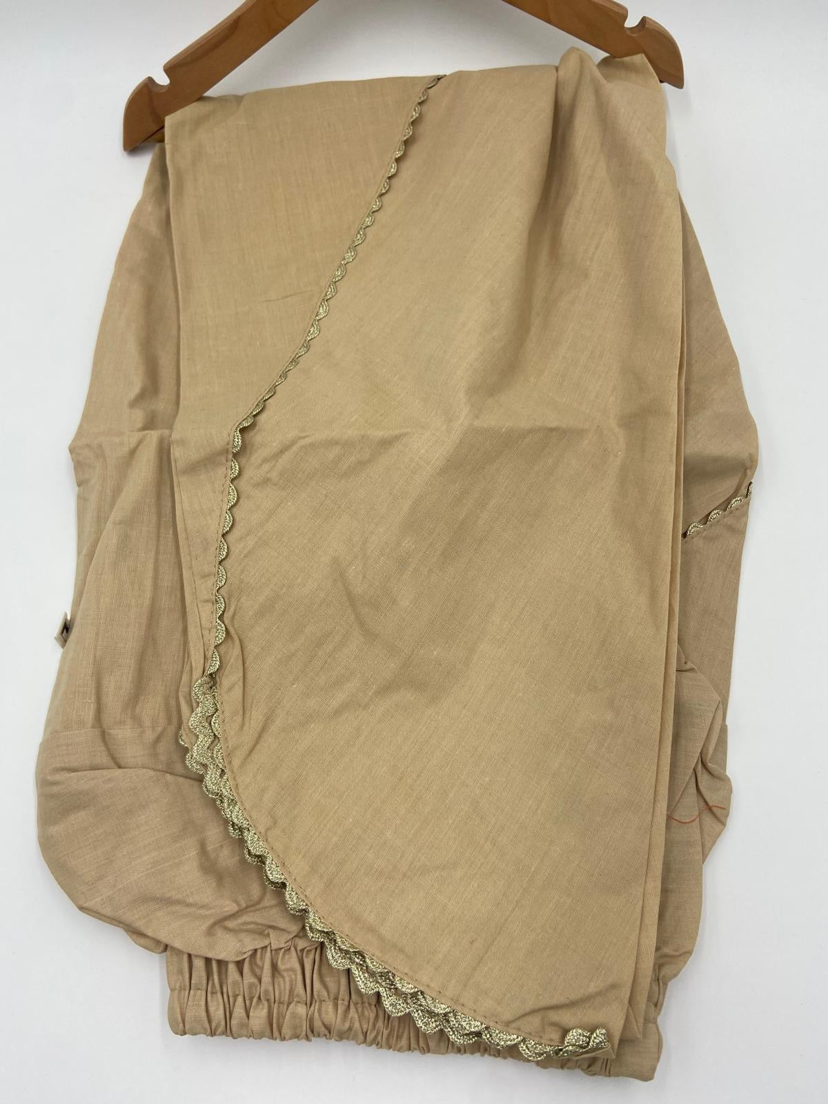 Cotton tulip trousers with gold lace border multiple colours